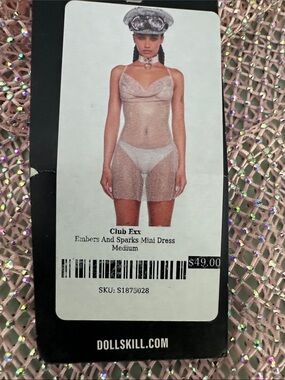 Sheer Pink Mesh Slip Dress with Cowl Neck